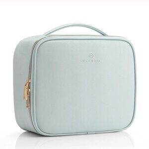 Vlando Travel Makeup Case Organizer Vanity Cosmetic Train Case Mint